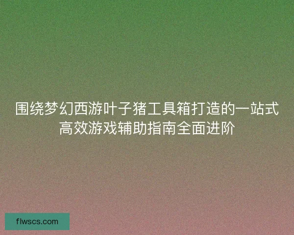围绕梦幻西游叶子猪工具箱打造的一站式高效游戏辅助指南全面进阶