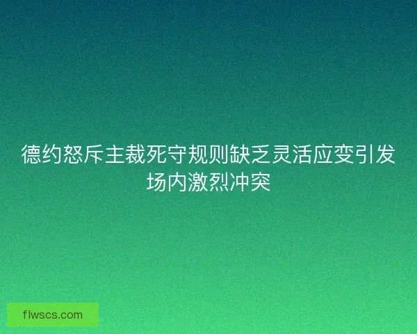 德约怒斥主裁死守规则缺乏灵活应变引发场内激烈冲突